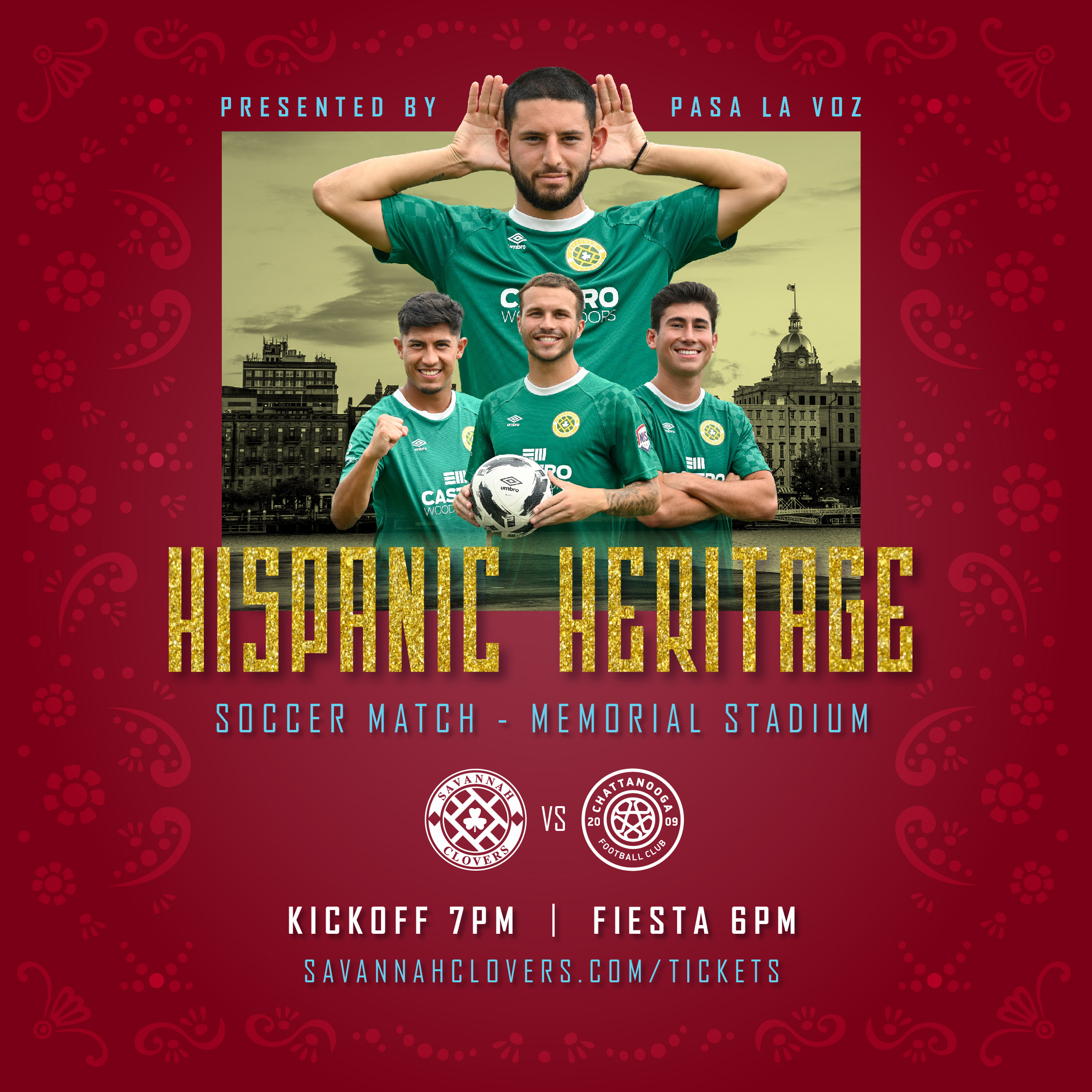 Savannah Clovers Announce Hispanic Heritage Night Against Chattanooga FC -  Savannah Clovers Football Club